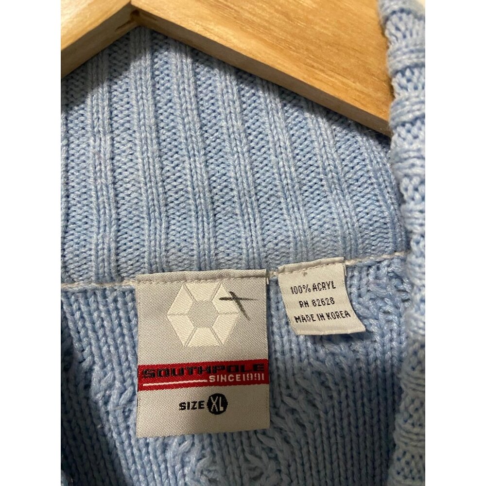 Vintage Unisex Southpole Blue and White Snowflake Holiday Sweater Size XL - Picture 6 of 7